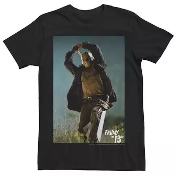 Мужская футболка с плакатом Friday The 13th Jason Axe Licensed Character, черный