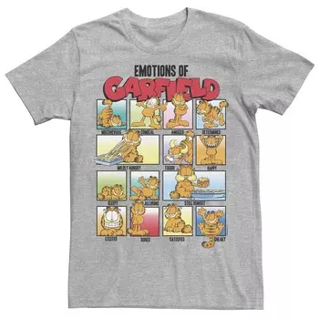 Мужская футболка с плакатом Garfield Emotions Of Garfield Licensed Character, цвет Athletic Heather