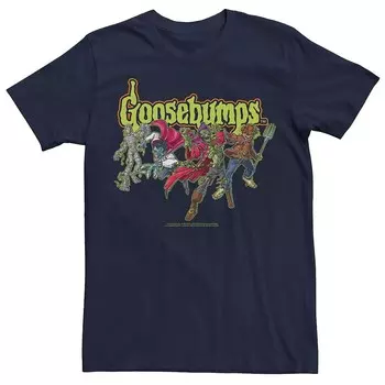 Мужская футболка с плакатом Goosebumps Monster Group Shot Line Up Licensed Character, темно-синий