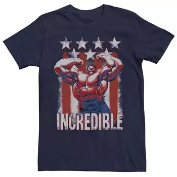 Мужская футболка с плакатом и американским флагом Marvel Hulk Licensed Character
