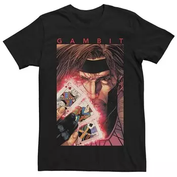 Мужская футболка с плакатом и карточкой Marvel's X-Men Gambit Licensed Character, черный