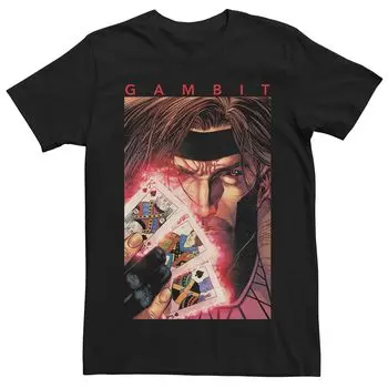 Мужская футболка с плакатом и карточкой Marvel's X-Men Gambit Licensed Character