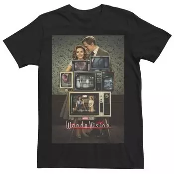 Мужская футболка с плакатом и коллажем Marvel Studios WandaVision Through The Years Licensed Character