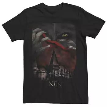 Мужская футболка с плакатом и коллажем The Nun Haunted House Licensed Character, черный
