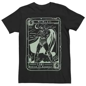 Мужская футболка с плакатом и контуром карты Таро Marvel Loki Licensed Character