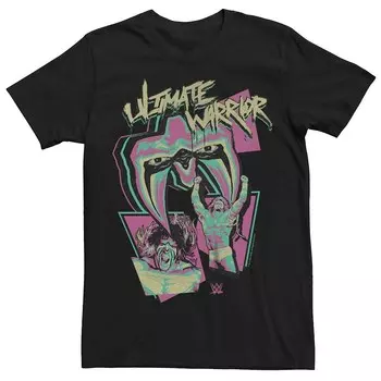Мужская футболка с плакатом и маской WWE Ultimate Warrior Licensed Character, черный