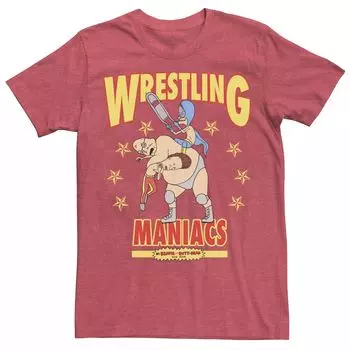 Мужская футболка с плакатом и портретом Beavis & Butthead Wrestling Maniacs Licensed Character
