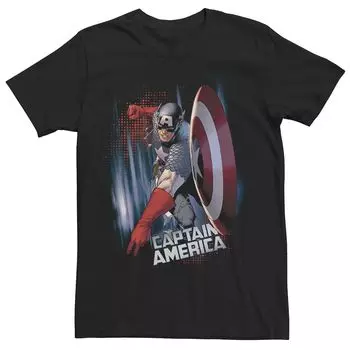 Мужская футболка с плакатом и щитом «Капитан Америка» Marvel Licensed Character
