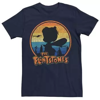 Мужская футболка с плакатом и силуэтом Flinstones BamBam Sunset Licensed Character
