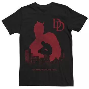 Мужская футболка с плакатом и силуэтом Marvel Daredevil City Licensed Character, черный