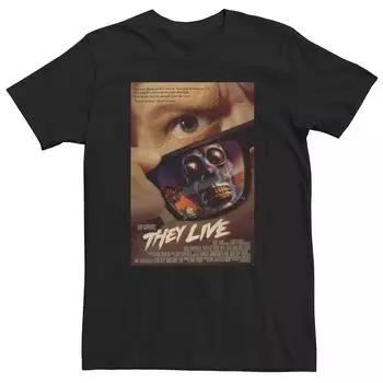 Мужская футболка с плакатом и солнечным стеклом They Live, Black Licensed Character, черный
