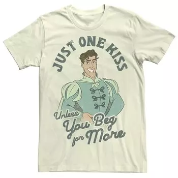 Мужская футболка с плакатом Just One Kiss Disney's Prince Naveen, цвет Natural