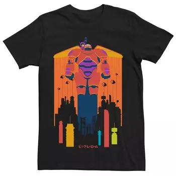Мужская футболка с плакатом кандзи Disney Big Hero 6 Baymax Flight Licensed Character