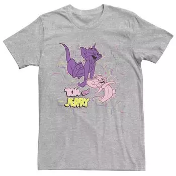 Мужская футболка с плакатом Looney Tunes Tom & Jerry Splatter Paint Licensed Character