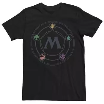 Мужская футболка с плакатом Magic The Gathering Mana Pentagon Licensed Character, черный