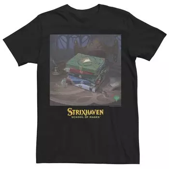 Мужская футболка с плакатом Magic The Gathering Strixhaven School Of Mages стопка книг Licensed Character