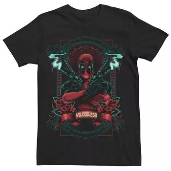 Мужская футболка с плакатом Marvel Deadpool Wreckless Licensed Character, черный