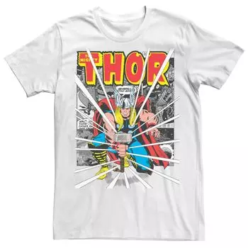 Мужская футболка с плакатом Marvel Retro Thor Hammer Slam Licensed Character