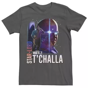 Мужская футболка с плакатом Marvel What If Star Lord T'Challa and Watcher Licensed Character