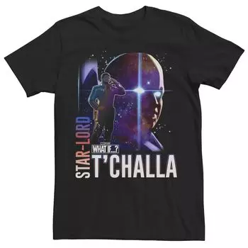 Мужская футболка с плакатом Marvel What If Star Lord T'Challa and Watcher Licensed Character