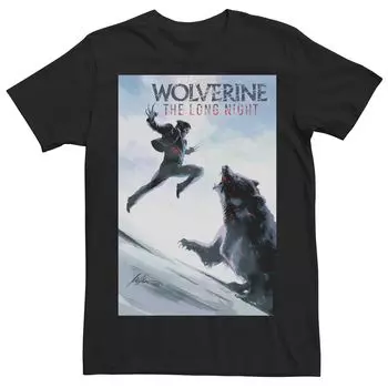 Мужская футболка с плакатом Marvel Wolverine The Long Night Bear Fight Licensed Character