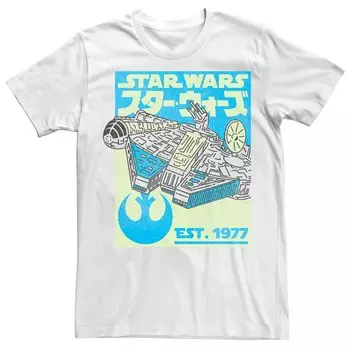Мужская футболка с плакатом Millennium Falcon Kanji Star Wars