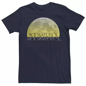 Мужская футболка с плакатом Moonstruck Moon Reflection Licensed Character, темно-синий