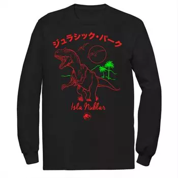 Мужская футболка с плакатом «Парк Юрского периода» T-Rex кандзи Licensed Character, черный