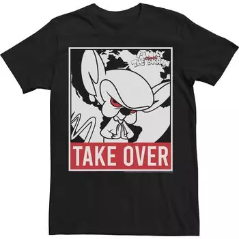 Мужская футболка с плакатом Pinky And The Brain Take Over Licensed Character