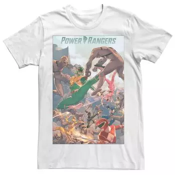 Мужская футболка с плакатом Power Rangers Battle Licensed Character