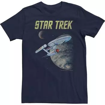 Мужская футболка с плакатом Star Trek The Original Series Enterprise Licensed Character