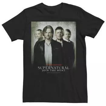 Мужская футболка с плакатом «Supernatural Join The Hunt Group Shot» Licensed Character