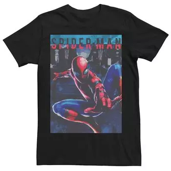 Мужская футболка с плакатом Swinging City Marvel Spider-Man Licensed Character