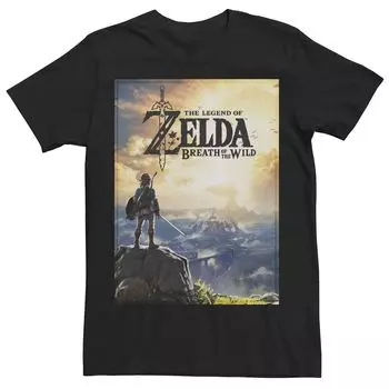 Мужская футболка с плакатом The Legend Of Zelda Breath Of The Wild Link Horizon Licensed Character