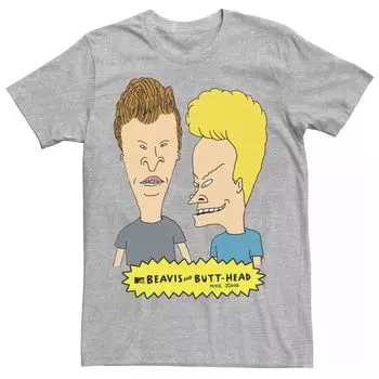 Мужская футболка с плакатом в полоску Beavis & Butthead Nerd Stripes Licensed Character