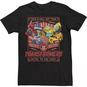 Мужская футболка с плакатом в стиле хэви-метал Transformers Rock N Roll Out Tour Licensed Character
