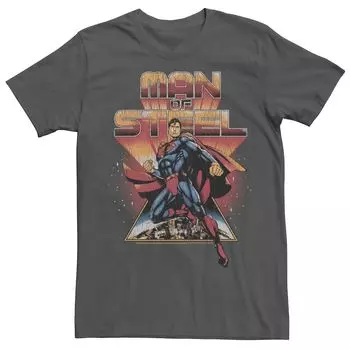 Мужская футболка с плакатом в стиле ретро Superman Steel Man Licensed Character