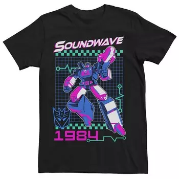 Мужская футболка с плакатом в стиле ретро Transformers Soundwave Licensed Character, черный