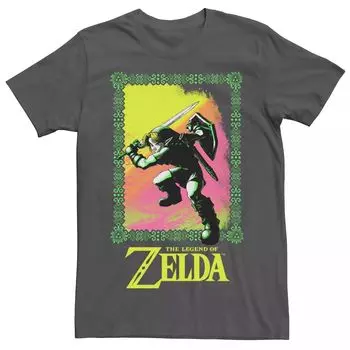 Мужская футболка с плакатом в стиле ретро Zelda Surf Licensed Character
