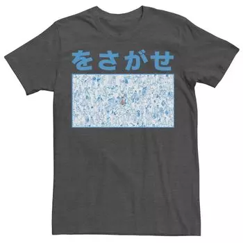 Мужская футболка с плакатом «Where's Waldo Kanji Found Waldo» Licensed Character