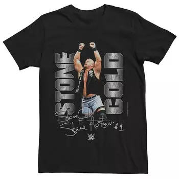 Мужская футболка с плакатом WWE Stone Cold Signature Licensed Character, черный