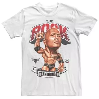 Мужская футболка с плакатом WWE The Rock Big Head Team Bring It Licensed Character