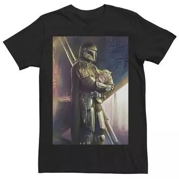 Мужская футболка с плакатом «Звёздные войны: Мандалорец» The Child and Mandalorian Licensed Character