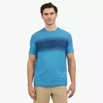 Мужская футболка с полосками и карманом Quiksilver, цвет niagra