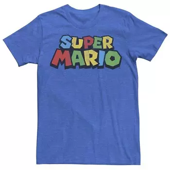 Мужская футболка с полосками краски Nintendo Super Mario Licensed Character, цвет Royal