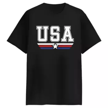 Мужская футболка с полосками в стиле USA Americana Licensed Character, черный