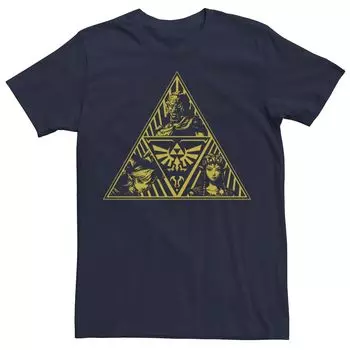 Мужская футболка с портретным наполнением Nintendo The Legend Of Zelda Triforce Triforce Licensed Character