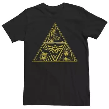 Мужская футболка с портретным наполнением Nintendo The Legend Of Zelda Triforce Triforce Licensed Character