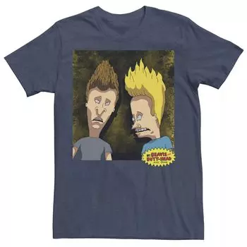 Мужская футболка с портретным рисунком Beavis and Butt-Head Licensed Character