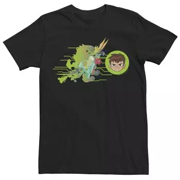 Мужская футболка с портретным рисунком Ben 10 Charge Group Shot Licensed Character, черный